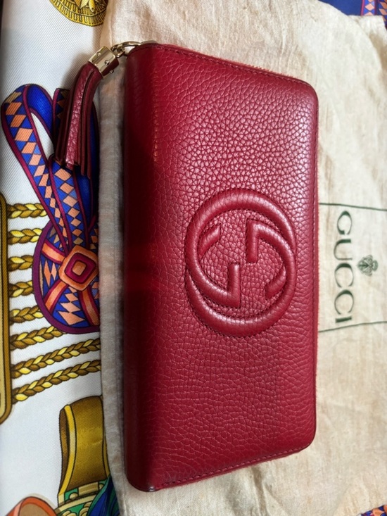 Gucci Handbags - Authentic Gucci Soho Disco Zip Wallet Red - EXCELLENT Condition with Dust Bag